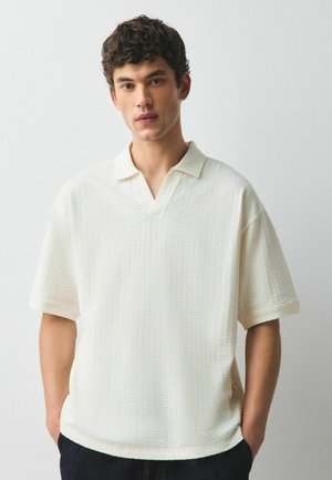 Next, REGULAR FIT - SEERSUCKER TROPHY NECK TEXTURED POLO SHIRT . - Poloshirt - ecru