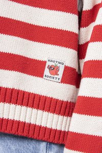 Kaotiko STRIPES SOCIETY UNISEX - Pulóver - ivory/red