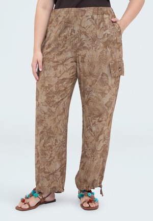 Fiorella Rubino, PANTALONI CARGO CON STAMPA - Stoffhose - beige