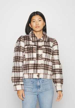 GAP SHORT PLAID SHACKET - Blouson Bomber - brazen brown