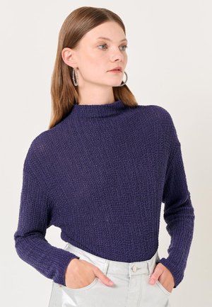 HALF TURTLENECK LONG SLEEVED PLAIN - Blouse - purple