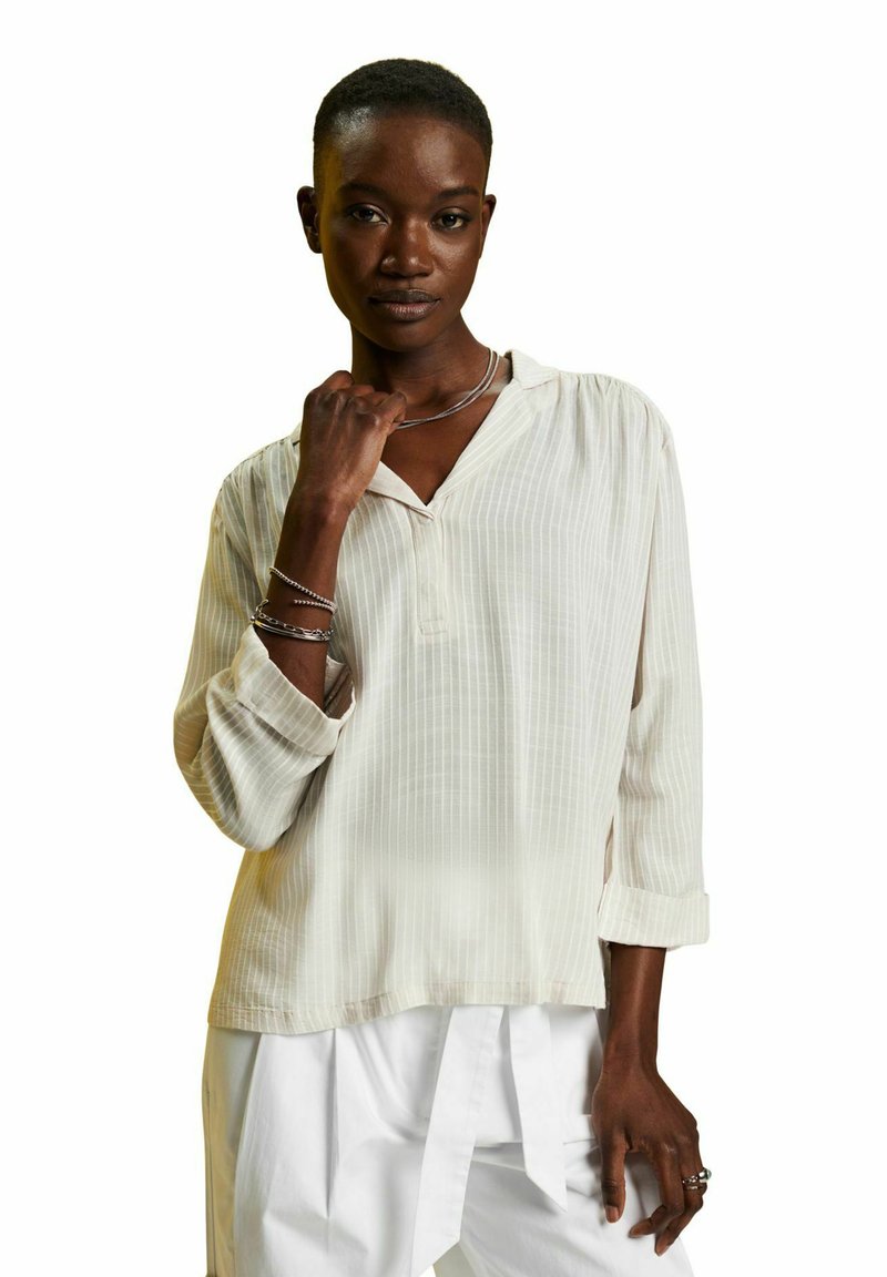 Esprit LSLV STR Blouse pastel grey/light grey Zalando.co.uk