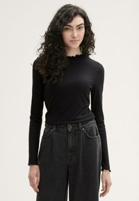TOM TAILOR DENIM MIT STRUKTUR - Top s dlhým rukávom - deep black