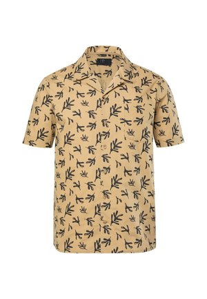 JP1880, SHIRT, SHORT SLEEVE, CUBA COLLAR, ALL-OVER PRINT, CUBA FIT, UP TO 8 XL - Vapaa-ajan kauluspaita - camel
