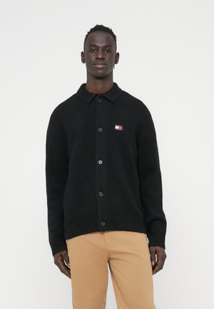 BADGE KNITTED CARDIGAN - Chaqueta de punto - black