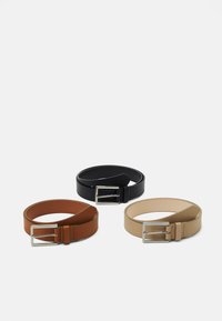 UNISEX 3 PACK - Belt - black/cognac/beige
