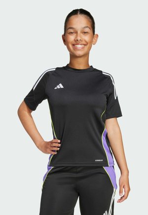 adidas Performance TIRO24 - SHORT SLEEVE - T-Shirt sport - black purple rush