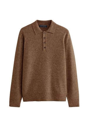 REGULAR FIT - TEXTURED LONG SLEEVE  - T-shirt à manches longues - tan brown