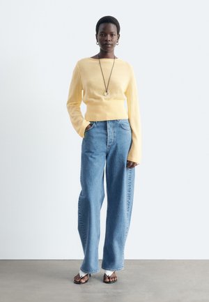 & OTHER STORIES, & OTHER STORIES ROLLED EDGE BOAT-NECK TOP - Jersey de punto - yellow