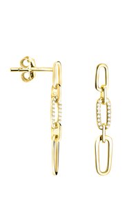 Orecchini A Cerchio In Argento 925 Con Catena A Maglie - Gioielli Femminili Eleganti E Ipoallergenici, Placcati Rodio, Regalo Perfetto Per Lei - 2
