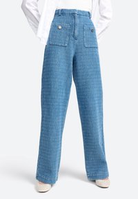 Rich & Royal WIDE-LEG FIT - Trousers - denim blue