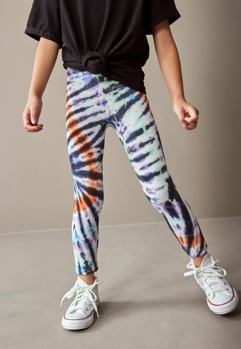 Next ANIMAL PRINT - Tamprės – kelnės - black purple tie dye