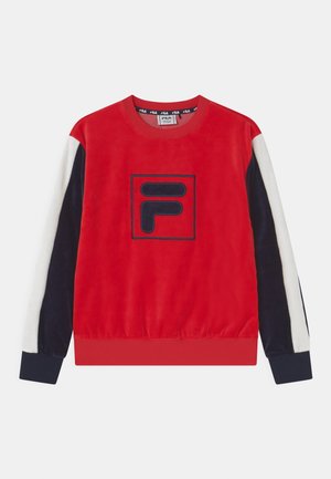 LINDA BLOCKED CREW NECK - Bluza - true red/black iris/whisper white