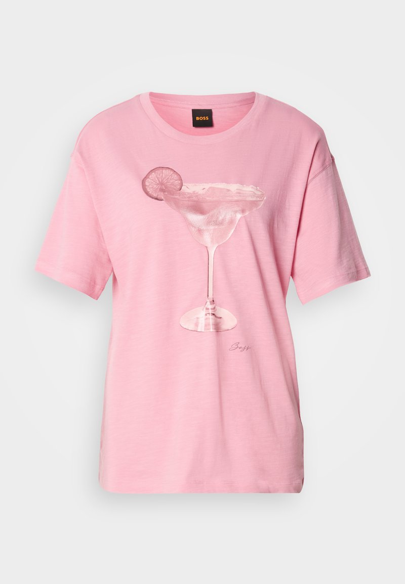 Boss T-shirt print donkerroze Boss T-shirt print donkerroze