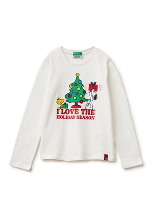 ORGANIC  LONG SLEEVED REGULAR FIT  WITH GLITTER ON FRONT LOGO LABEL ON HEM - Longsleeve - white