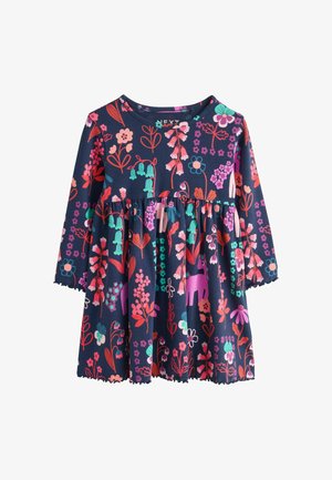 Next, REGULAR FIT - LONG SLEEVE EMBROIDERED RIBBED DRESS - Jerseykjole - navy unicorn
