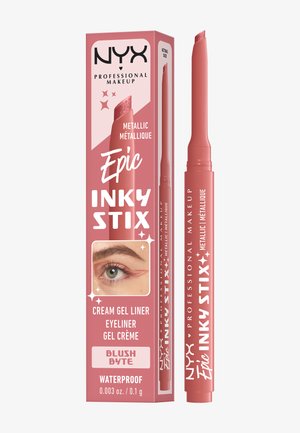 NYX Epic Inky Stix Metallic creme gel-eyeliner i farven Blush Byte med skrå spids og vandfast formel, vist sammen med produktæske.