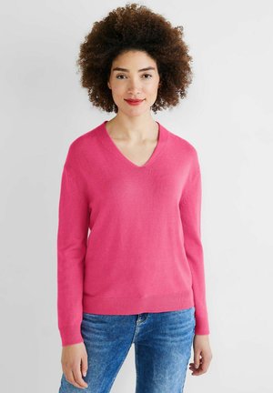 MIT V AUSSCHNITT - Pullover - pink