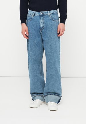 THEO BAGGY TURN UP - Džínsy voľného strihu - blue denim
