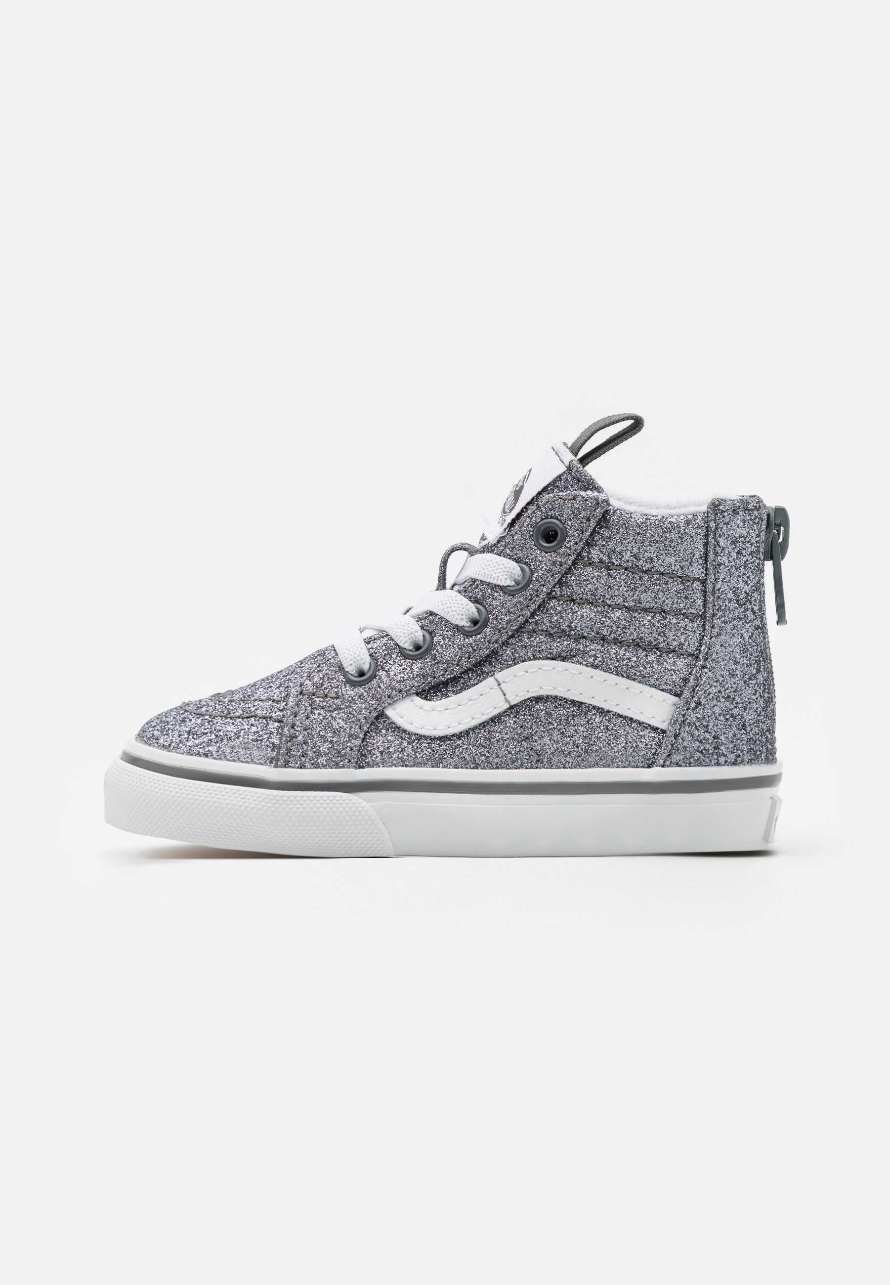Vans SK8 ZIP UNISEX - Sneakers hoog - glitter pewter/true  white/zilverkleurig - Zalando.nl