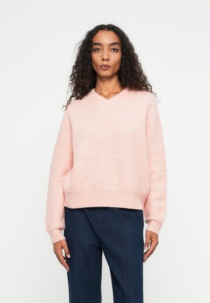 LONG SLEEVE V NECK - Džemperis - rose powder