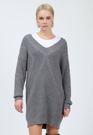 V-NECK - Striktrøje - grey