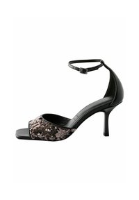 REGULAR FIT  FOREVER COMFORT OPEN TOE SEQUIN - Sandalai - black