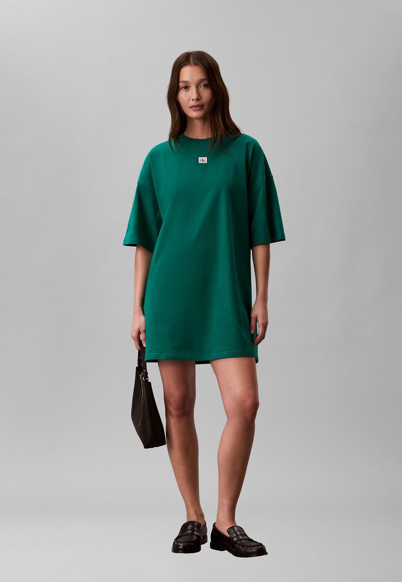 green oversized t shirt dress Buy Women Neon Green NEVER ENOUGH Printed T-Shirt Dress Online at Best  Price main image 1