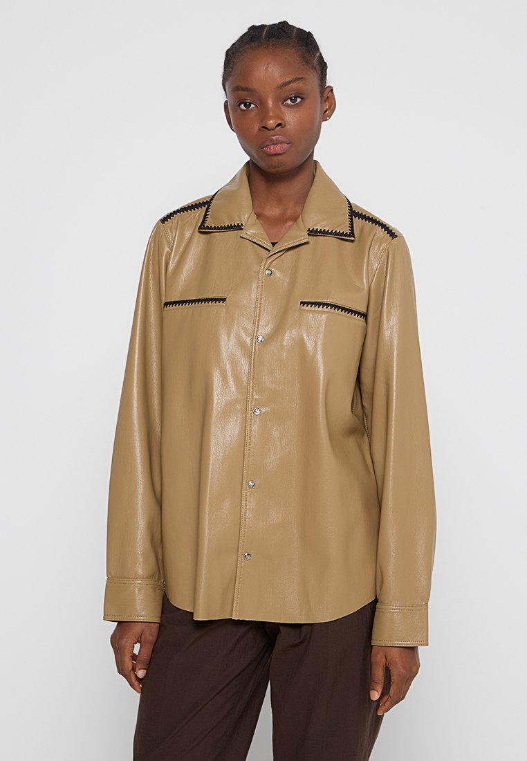 Nanushka Overhemdblouse lichtbruin Nanushka Overhemdblouse lichtbruin