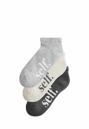 CUSHION SOLE SIDE SLOGAN TRAINER 3 PACK - Socken - neutral