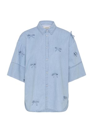 Soaked in Luxury, ADELITA ARIA BOW SS - Nööpidega pluus - light blue denim