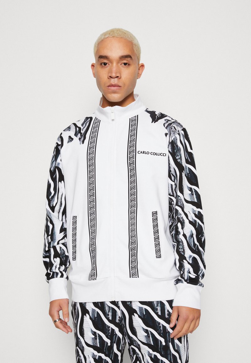 Carlo Colucci UNISEX Sweat zippé white/black/blanc ZALANDO.FR