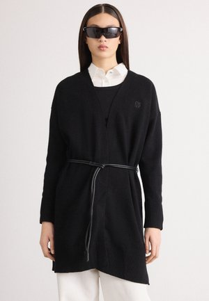 RELAXED CARDIGAN LASSO BELT - Kardiganas - black