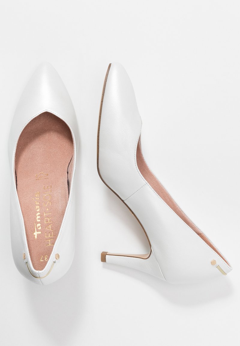 Tamaris Heart Sole Court Shoe Classic Heels White Pearl White Zalando Co Uk