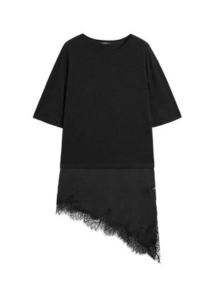 WITH CONTRAST DETAIL - Jerseykleid - black