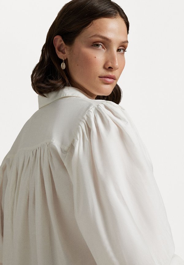 PLEATED COTTON SILK SHIRT - Button-down blouse3