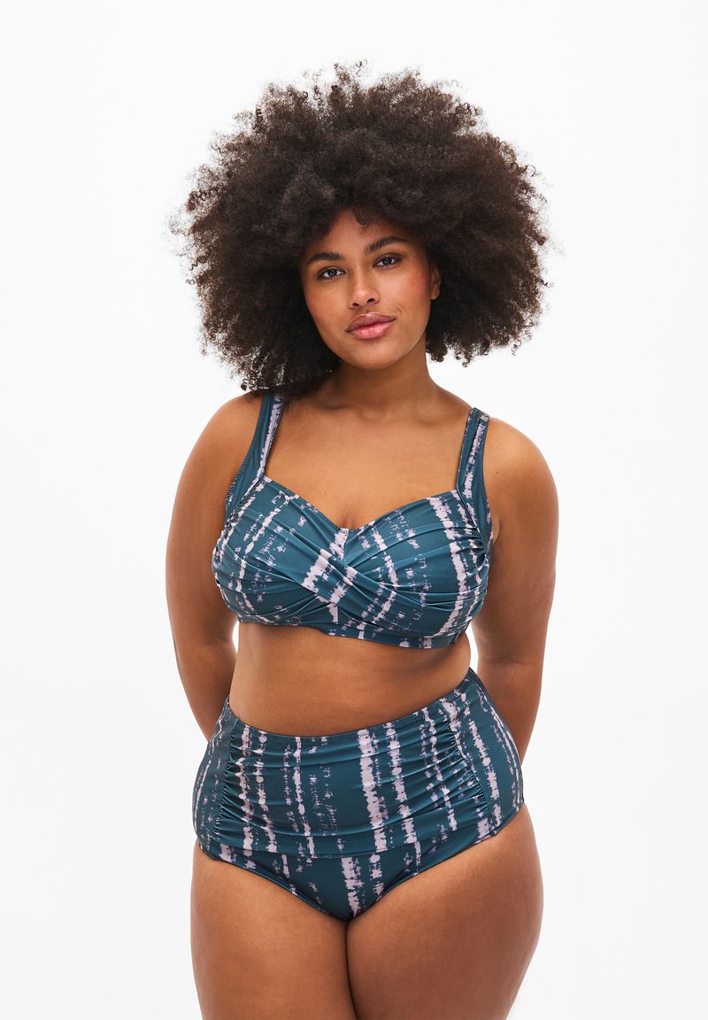 Zizzi EXTRA HIGH-WAISTED WITH PRINT - Spodnji deli kopalk - tie dye aop