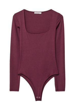 SQUARE NECKLINE - Top s dlhým rukávom - dark red