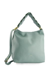 Groene leren hobo tas met een gestructureerde afwerking, voorzien van een stevige kettinghandgreep en een verwijderbare schouderband. Accentueert met gouden hardware.