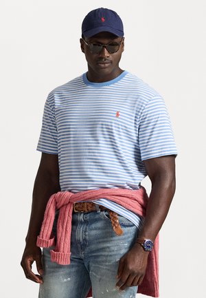 STRIPED JERSEY T-SHIRT - Μπλουζάκι με στάμπα - bristol blue/white