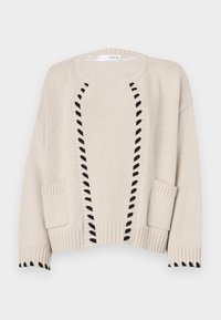 SLFJILLI DETAIL CARDIGAN - Adīta jaka - birch/black
