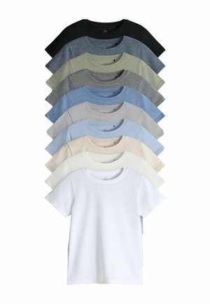 REGULAR FIT 10 PACK SHORT SLEEVE  - Basic T-shirt - navy khaki