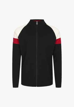 GEILO MASC - Cardigan - black/offwhite/raspberry