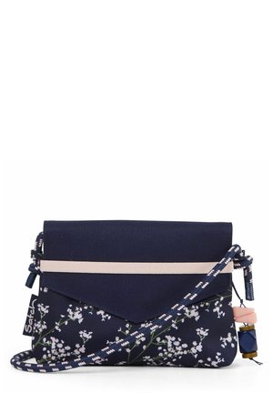 Umhängetasche - dark blue rose white