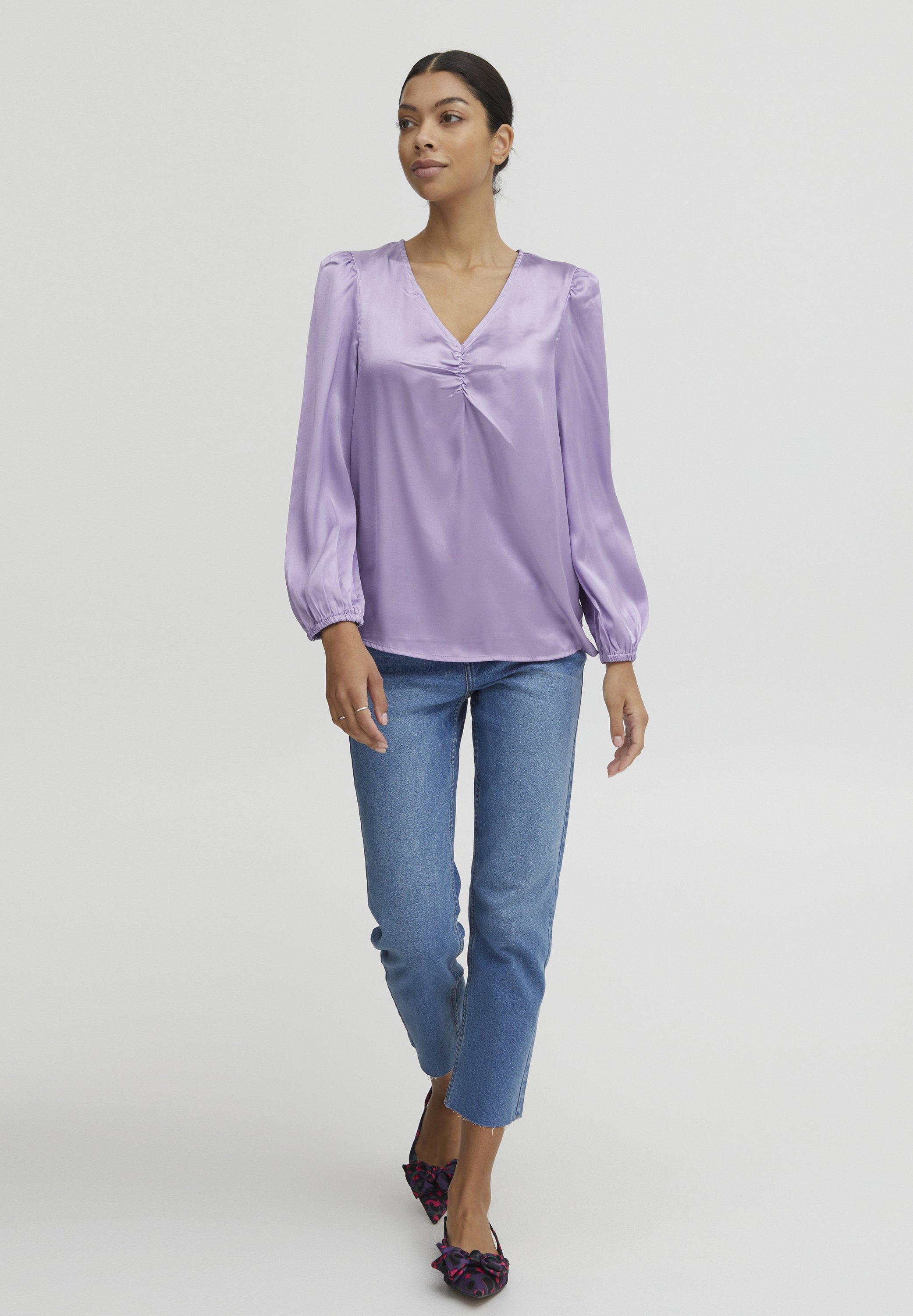 売れ筋商品|||ビーヤング シャツ レディース トップス BYJONIA - Blouse - chalk violet b.young by Zalando BYJONIA - Bluse - chalk violet/lila