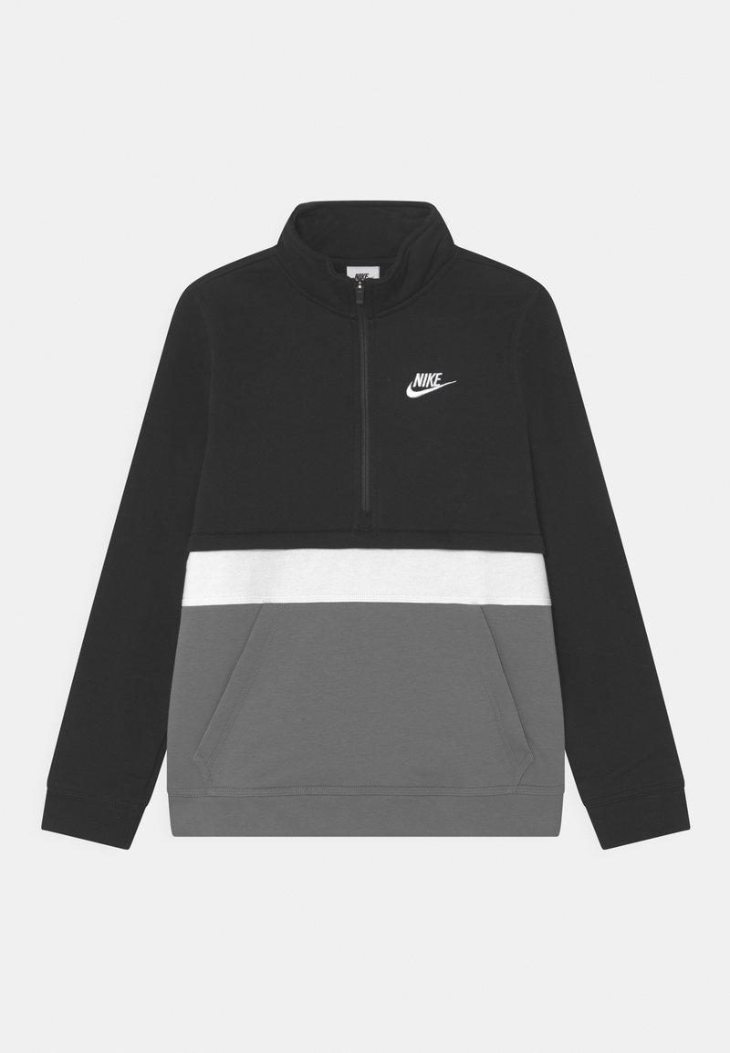Nike Sportswear CLUB HALF ZIP Sweatshirt black/smoke grey/white