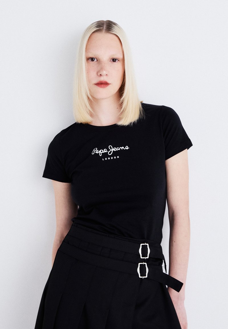 Pepe Jeans - NEW VIRGINIA - T-shirt imprimé - black, Agrandir