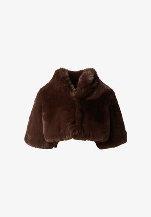 Adrianna Papell, FAUX FUR COVERUP JACKET - Vinterjakker - dark brown