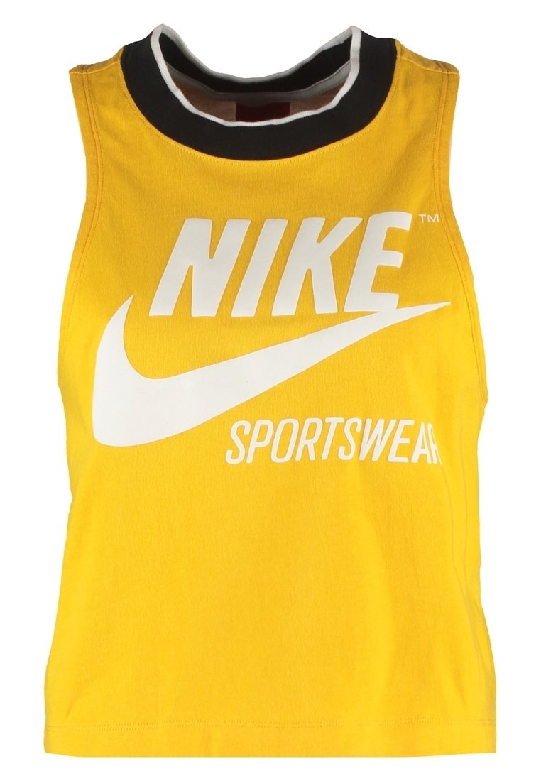 nike crop top yellow