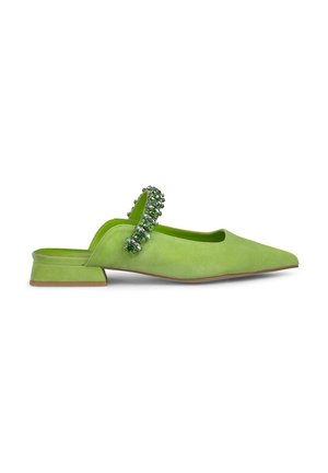 Pantolette flach - verde claro